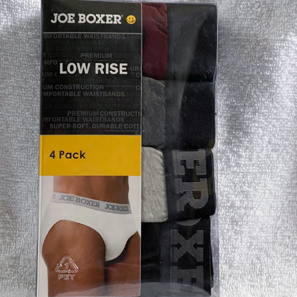 Men’s 4-Pack Joe Boxer Low Rise Brief - Small